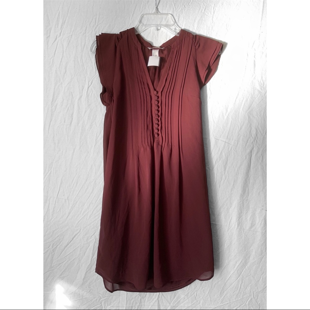 H&M Chiffon Button Up Shift Dress